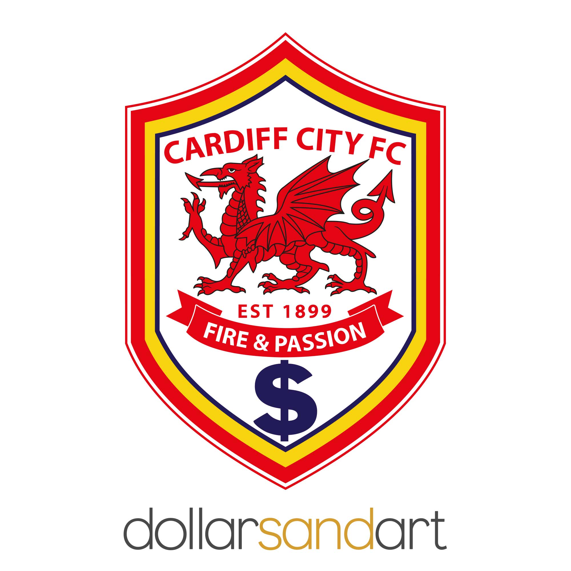 Cardiff City FC - Official Licensed - Professional Dartboard - Crest a